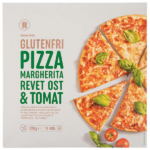 Kalorier i Rema 1000 Glutenfri Pizza Margherita Revet Ost & Tomat